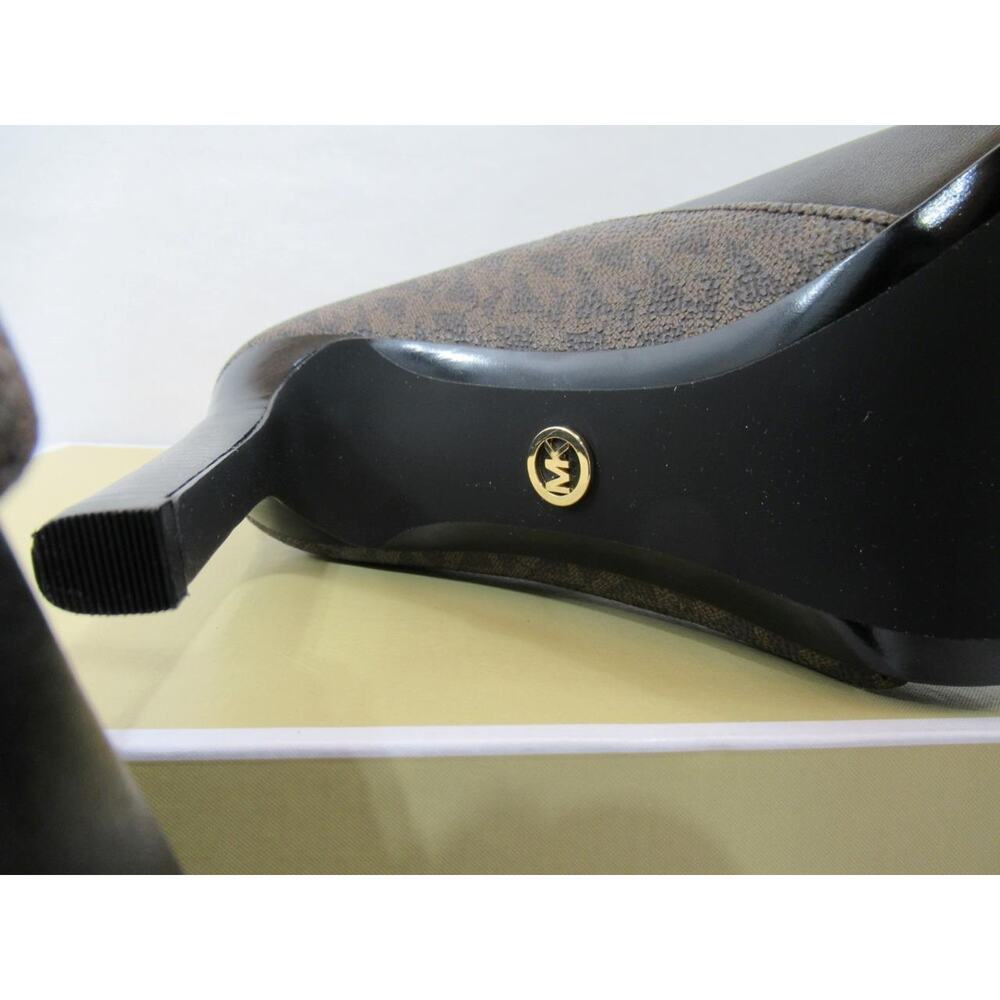 Michael Kors Lawson Open Toe High Heel Buckled Bootie Black / Brown Size 7.5 - Picture 8 of 8